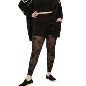 TORRID Flocked Spiderweb Design Full Length Signature Leggings